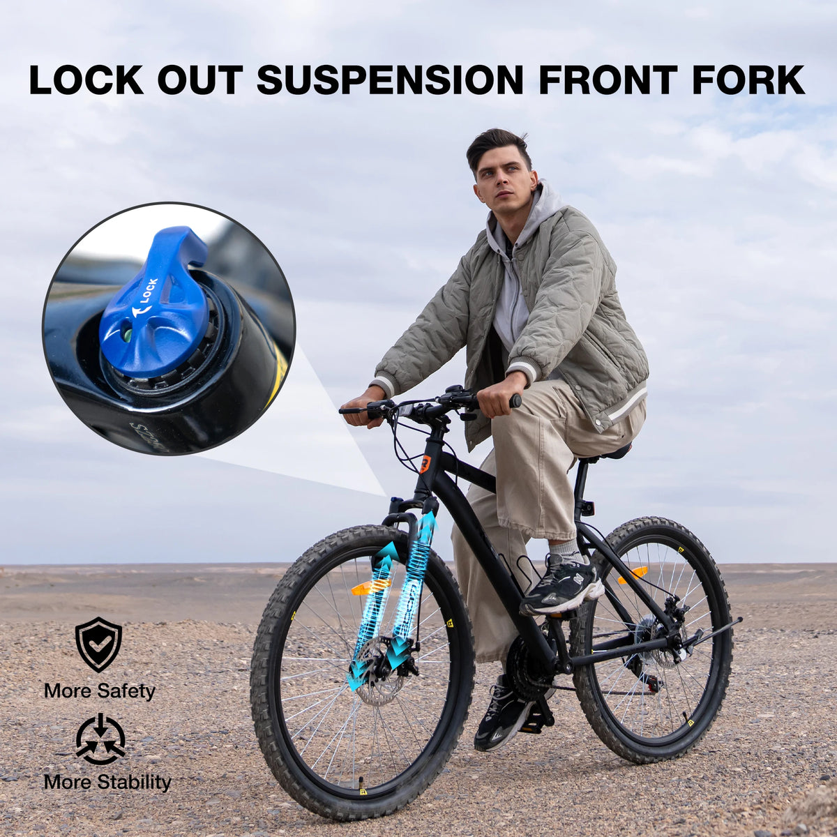 Rcb Gk2 Vtt Mountain Bike Adult 12+ Years Old 26 Inch 21 Speed Aluminum Frame Front Suspension Disc Brake Max Load 150kg 85% Pre-Asse