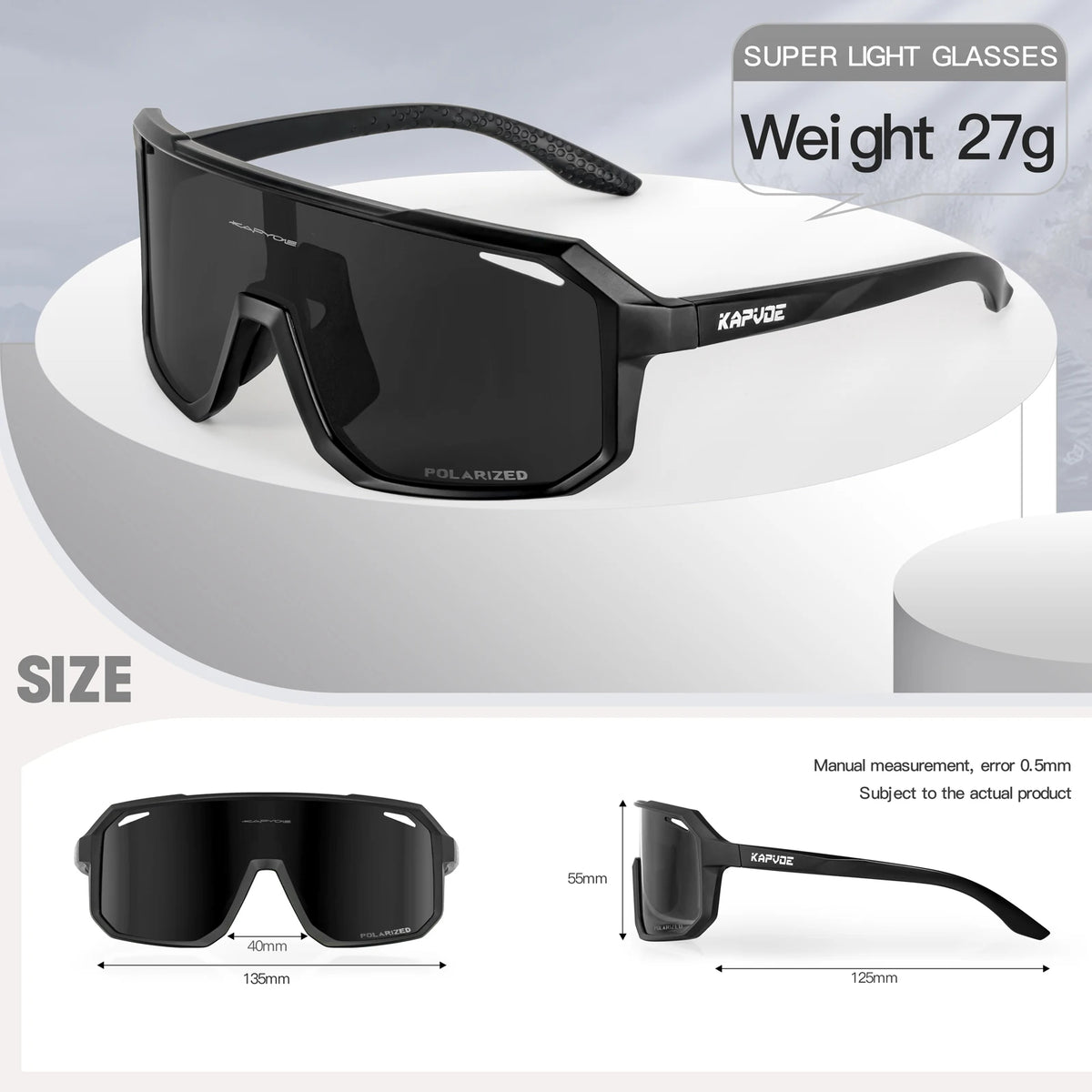 Kapvoe Polarized Cycling Glasses New Outdoor Sunglasses for Men Hiking Eyewear MTB Bike Bicycle Women Professional Windproof UV400 Fishing Glasses