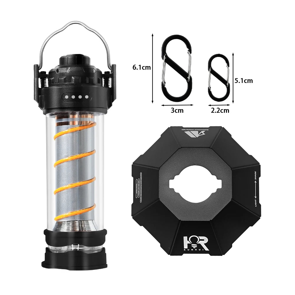 Outdoor LED Camping Light with Tripod 5 Modes USB Charging Emergency Portable Tent Warm Lamp Portable Camping Lantern