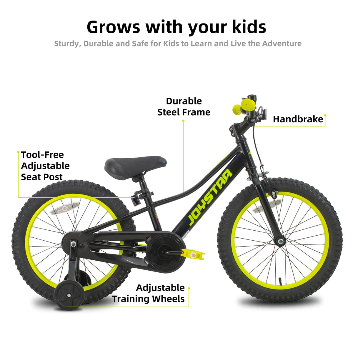 JOYSTAR NEO 20" 24" Kids Mountain Bike for Boys Girls 5-12 Years 20" Kids Bike with Training Wheels, 24 Inch Bike with Kickstand, Dual Brake