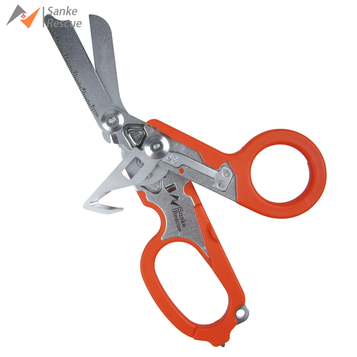 Sanke Rescue Trauma Shears Emergency Scissors Tool Stainless Steel Foldable Trauma Shears with Strap Cutter Glass Breaker EDC