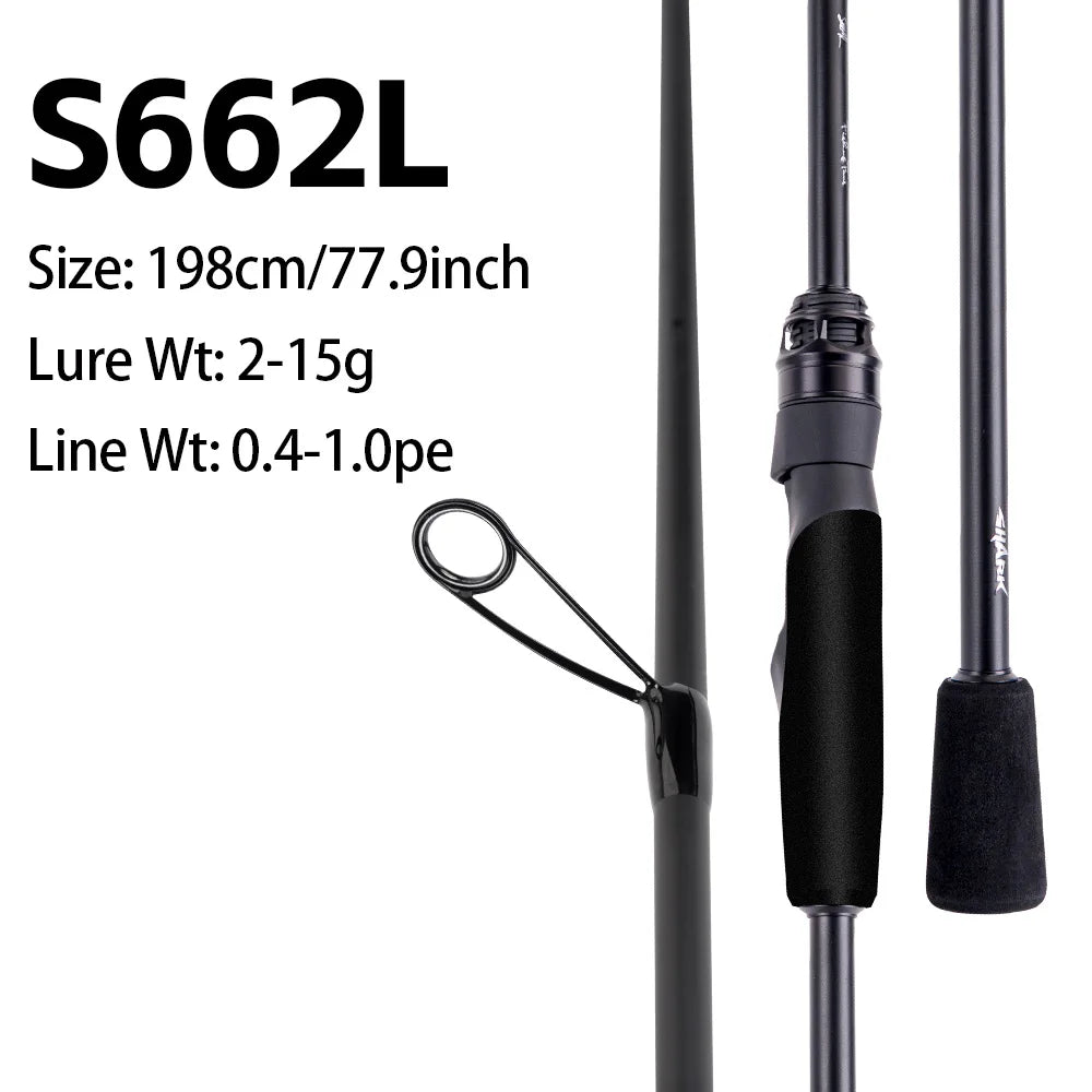 FISHINGFANS KUAISHA T1100+M40X Carbon Blank 8KG DRAG Light LS Guide 7-30g Lure Wt Fast Action Spinning Casting Fishing Rod