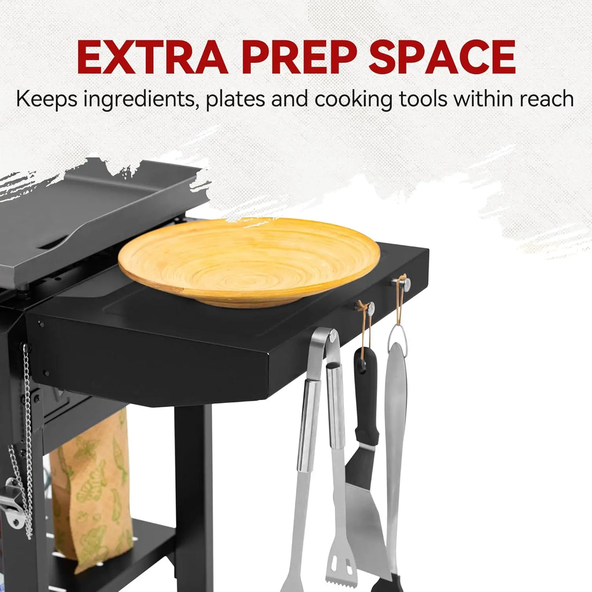 28in 3-Burner Propane Gas Griddle with Foldable Side Shelves 492sq.in Cooking Surface for Camping Tailgating Outdoor, Custom