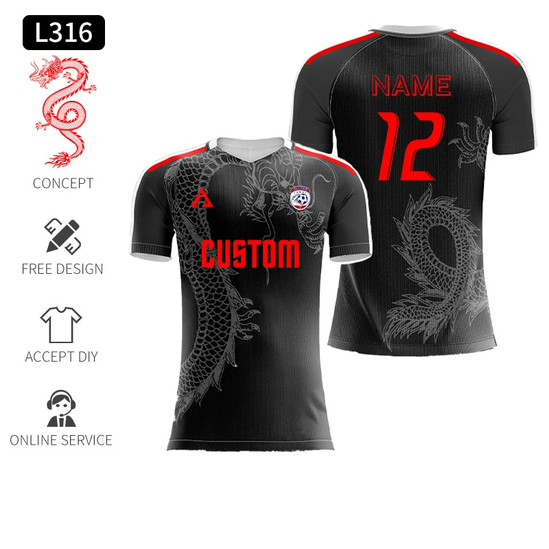 Custom Full Sublimation Player Version Football Jerseys Long Short Sleeve Football Shirt Breathable Training Soccer T Shirt Men