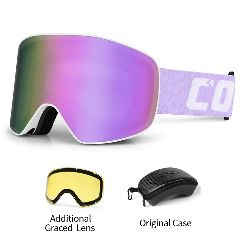 COPOZZ Brand Ski Goggles Men Women Double Layers Big Snowboard Goggles Anti-fog UV400 Skate Skiing Snowboard Goggles