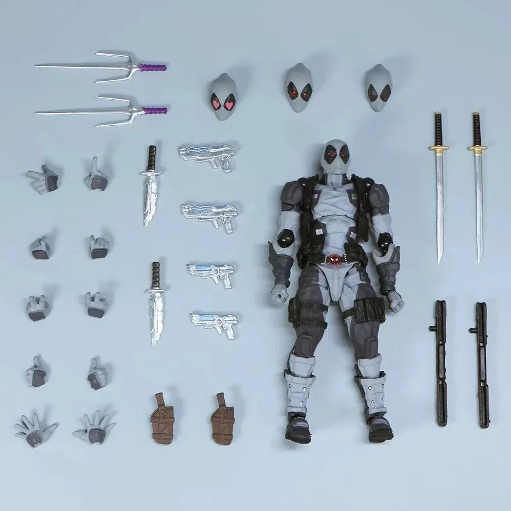 AMAZING YAMAGUCHI Deadpool 2.0 Grey Action Figure Mutants Joint Movable KAIYODO Wade SHF Model Movie Toys  Gift
