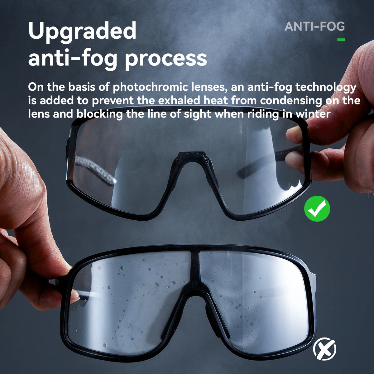 ROCKBROS Outdoor Cycling Sunglasses Polarized UV400 Driving Eyewear Bicycle Goggles Non-slip Anti-fog Photochromic Glasses