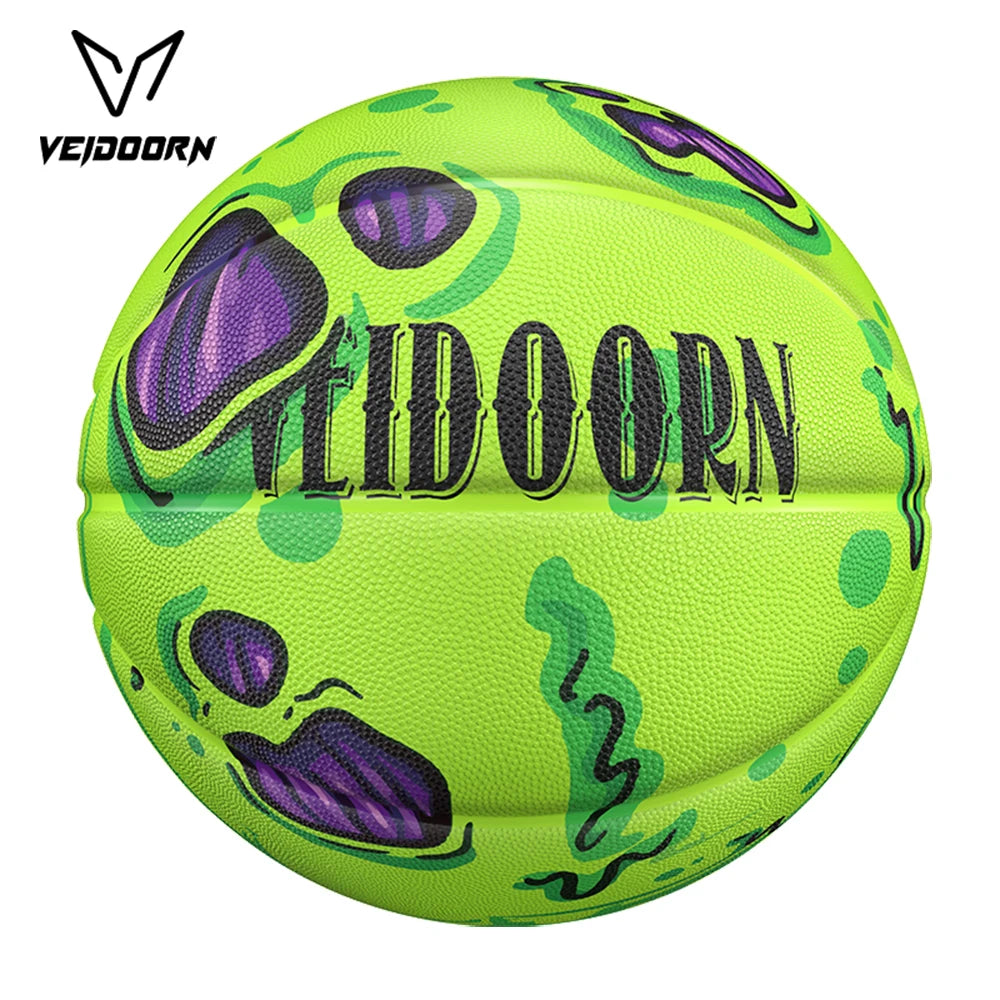 Veidoorn Premium Green Rubber Basketball 3-Layer Anti-Slip Grip for Superior Control Indoor/Outdoor Sports Ball