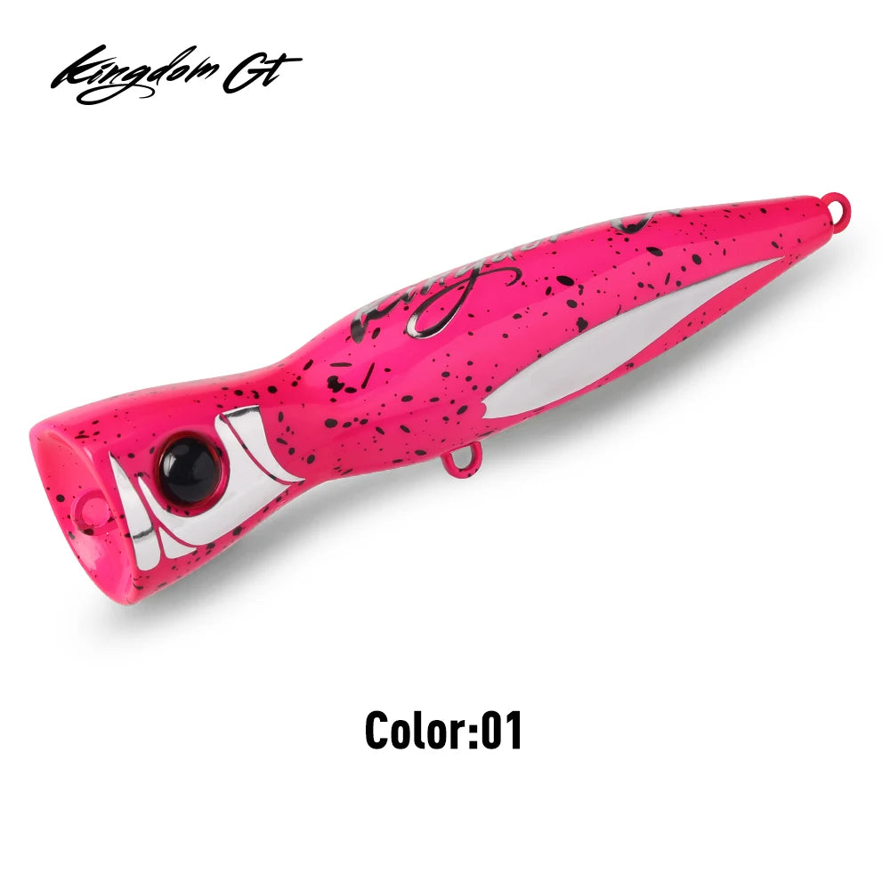 KINGDOM GT Fishing Lure Topwater Popper 60g 85g 160mm 185mm Saltwater Tuna Bluefish Artificial Sea Boat Fishing Hard Bait