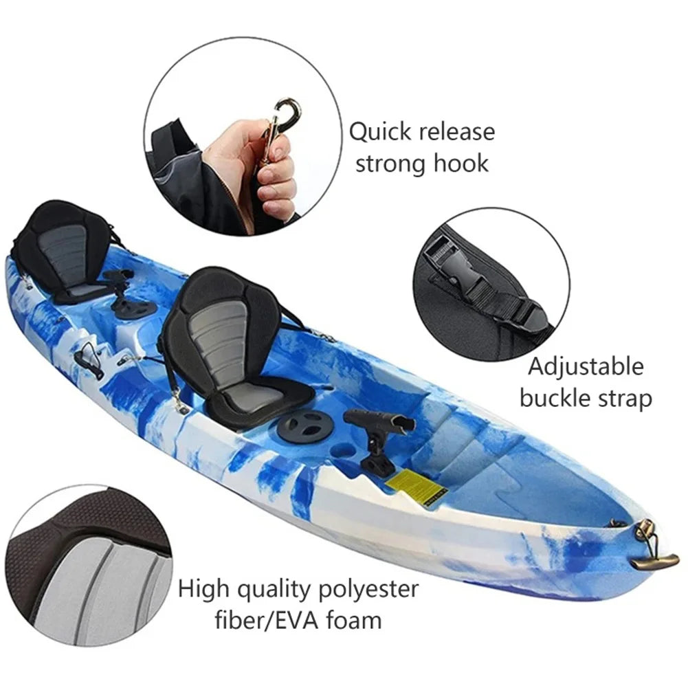 Kayak Paddle Board Seat Adjustable Stand Up Backrest Seat with Storage Bag Non-Slip Backrest Seat for Rowboats Fishing Canoeing