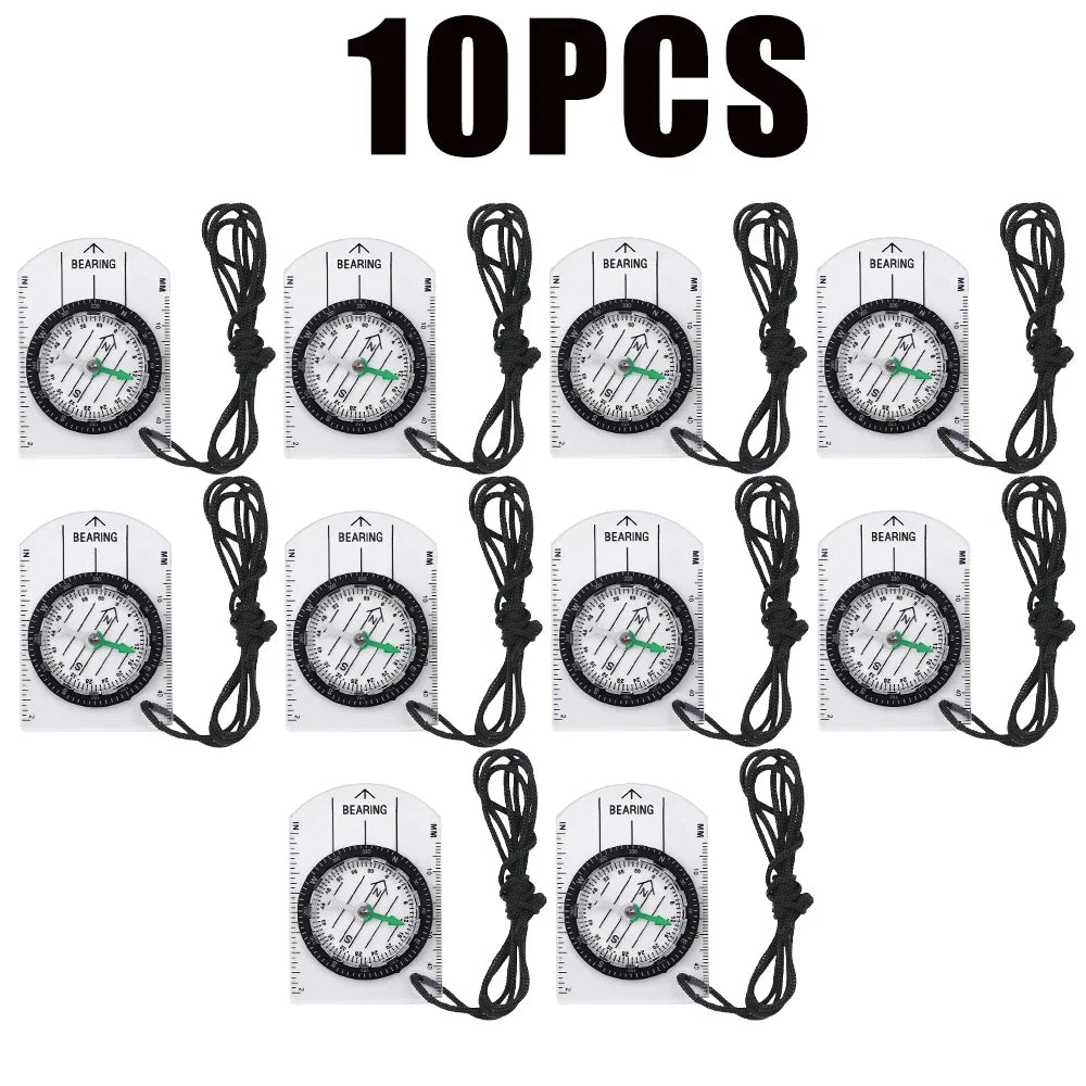 Multifunctional High Precision Transparent Portable Mini Compass Scale with Map Professional Survival Compass Gadget Tools