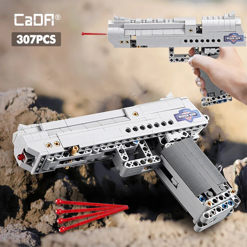 Cada Military Desert Eagle Pistol MK23 Pistol Uzi Submachine Gun Building Blocks City Police Bricks Children Toy Gifts