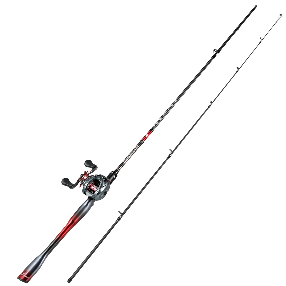 Sougayilang DC Baitcasting Combo 7.2:1 Gear Ratio Carbon Fiber Casting Fishing Rod and Reel Set Freshwater Saltwater Fishing Kit