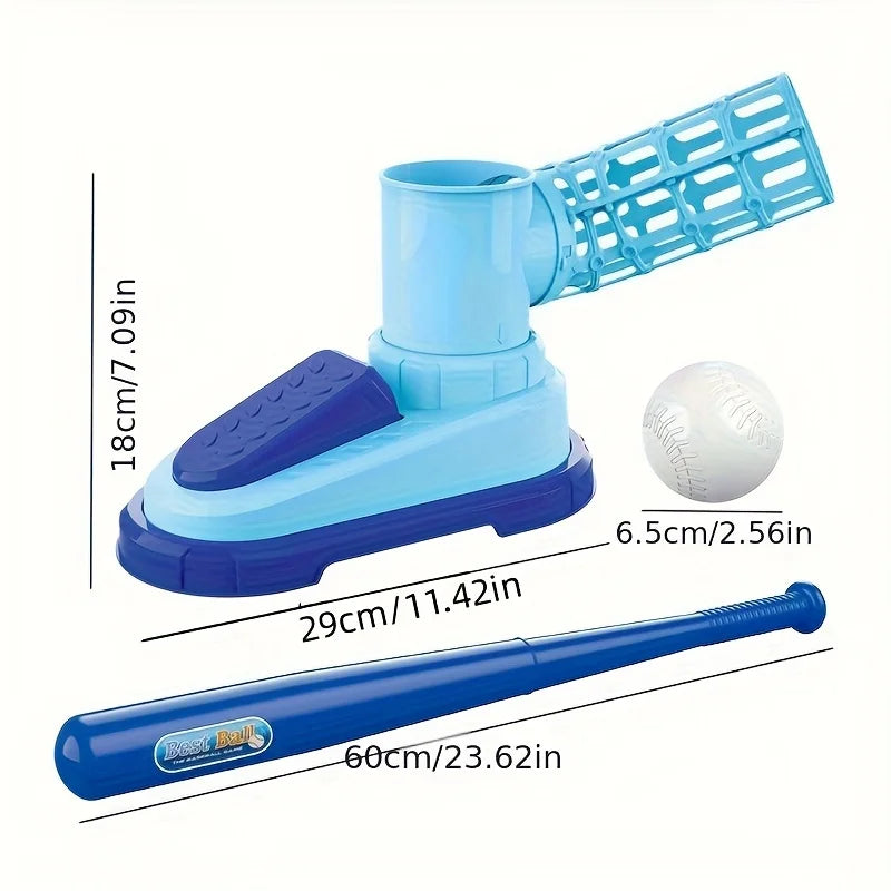 Kids Foot-Operated Automatic Baseball Launcher Toy Boys- Parent-Child Interactive Sports Toy - Indoor/Outdoor Family Fun Games