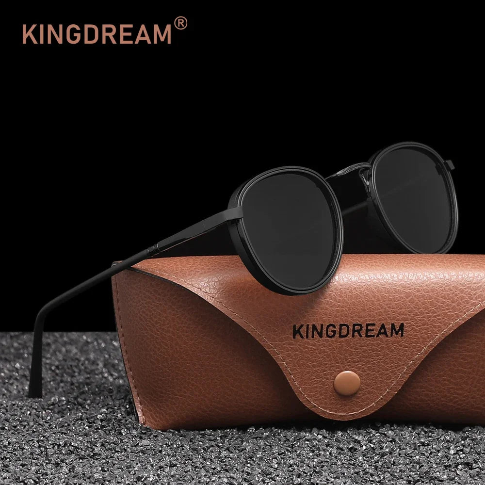KINGDREAM Polarized Sunglasses Round Frame Men Women Design Retro UV400 Glasses Anti-glare Causal Driving Eyewear