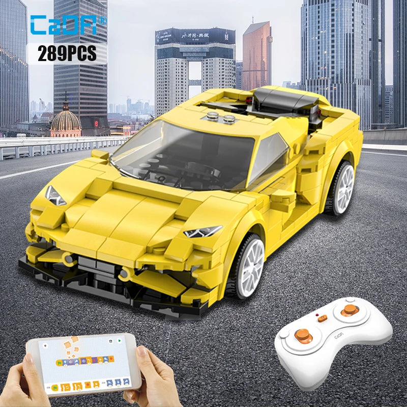 Cada City APP Programming Remote Control Sports Car Model Building Blocks RC Racing Car Bricks Gifts Toys for Children
