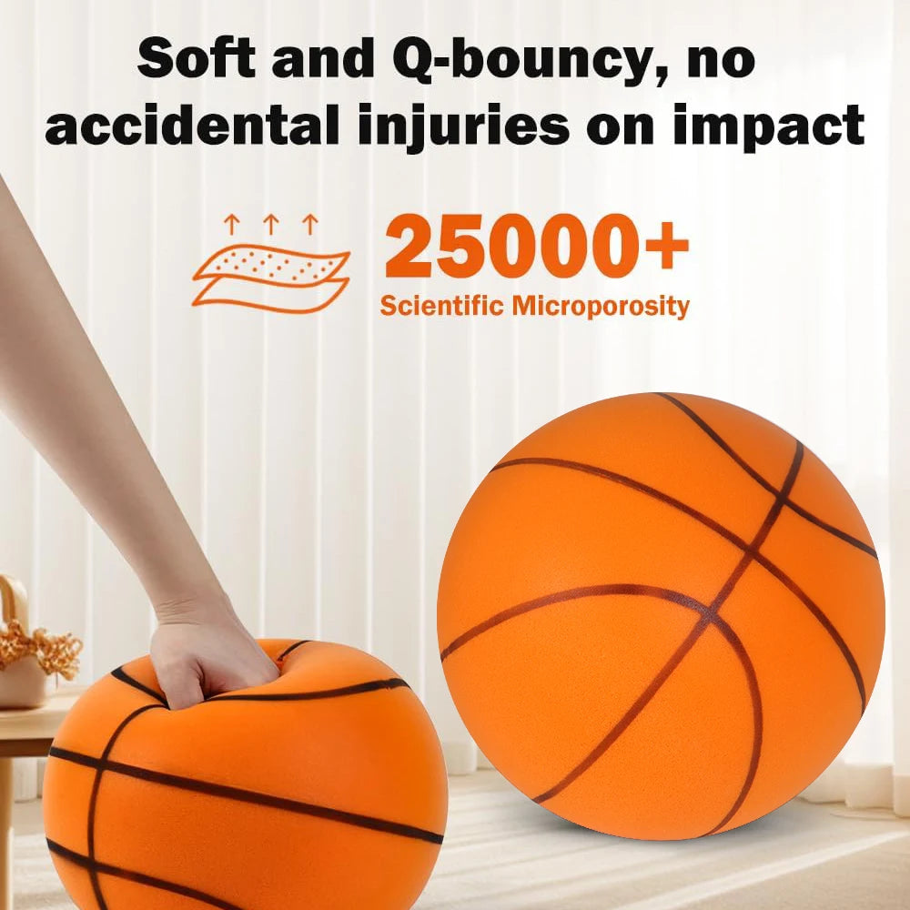 Indoor Silent Basketball Kids Foam Basketball Bouncing No Noise Squeezable Mute Ball Lightweight Sports Toy Ball