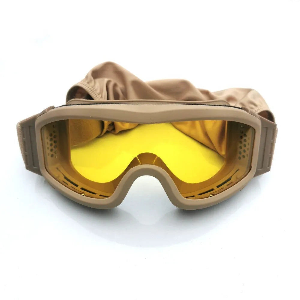 Military Tactical Goggles Windproof Airsoft Paintball Glasses Men's Women War Game Glasses Camping Hiking Sand Prevention UV400
