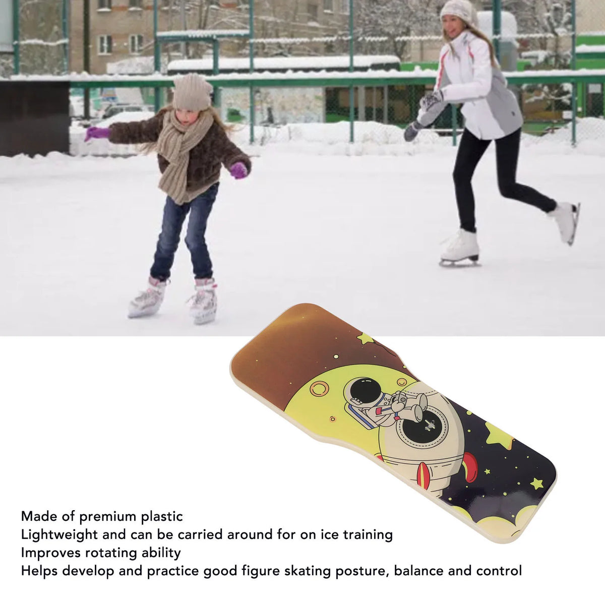 Ice Skating Warm Up Tool Lightweight Plastic Stylish Balance Training Ice Skating Turning Board Portable for Practice