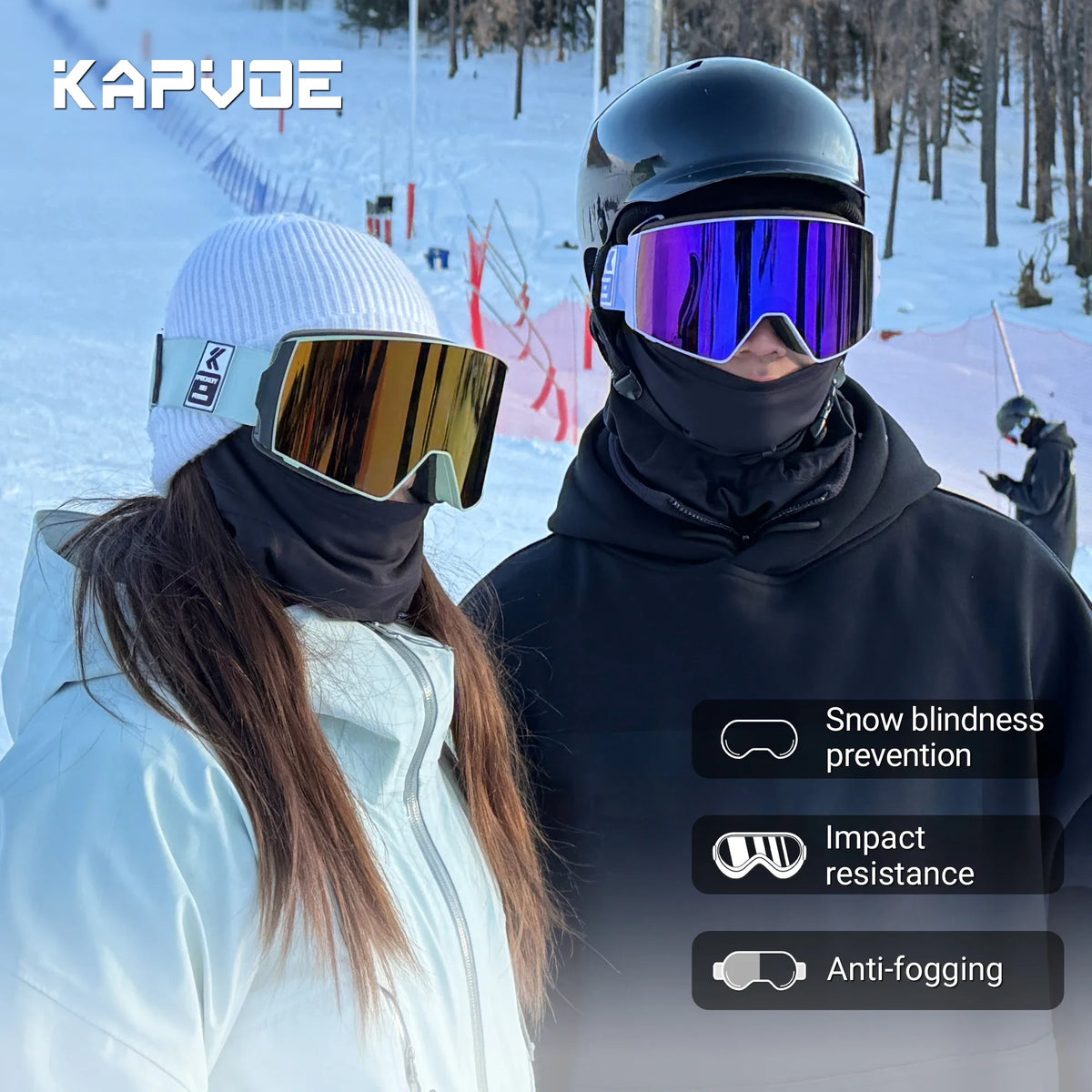 Kapvoe Photochromic Ski Goggle Snowboard Anti-Fog Mask for Men Women Eyewear Kit UV400 Protection Snow Glasses Snowmobile Winter