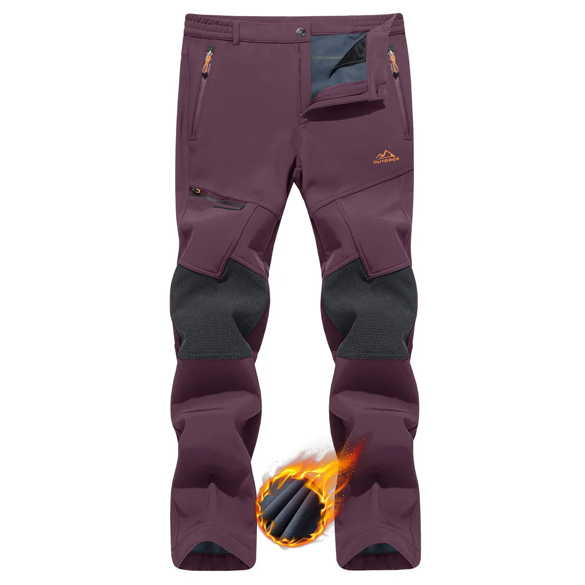 TACVASEN Winter Thicken Fleece Hiking Pants Men Warm Thermal Pants Windproof Outdoor Fishing Camping Mountain Ski Pants Trousers