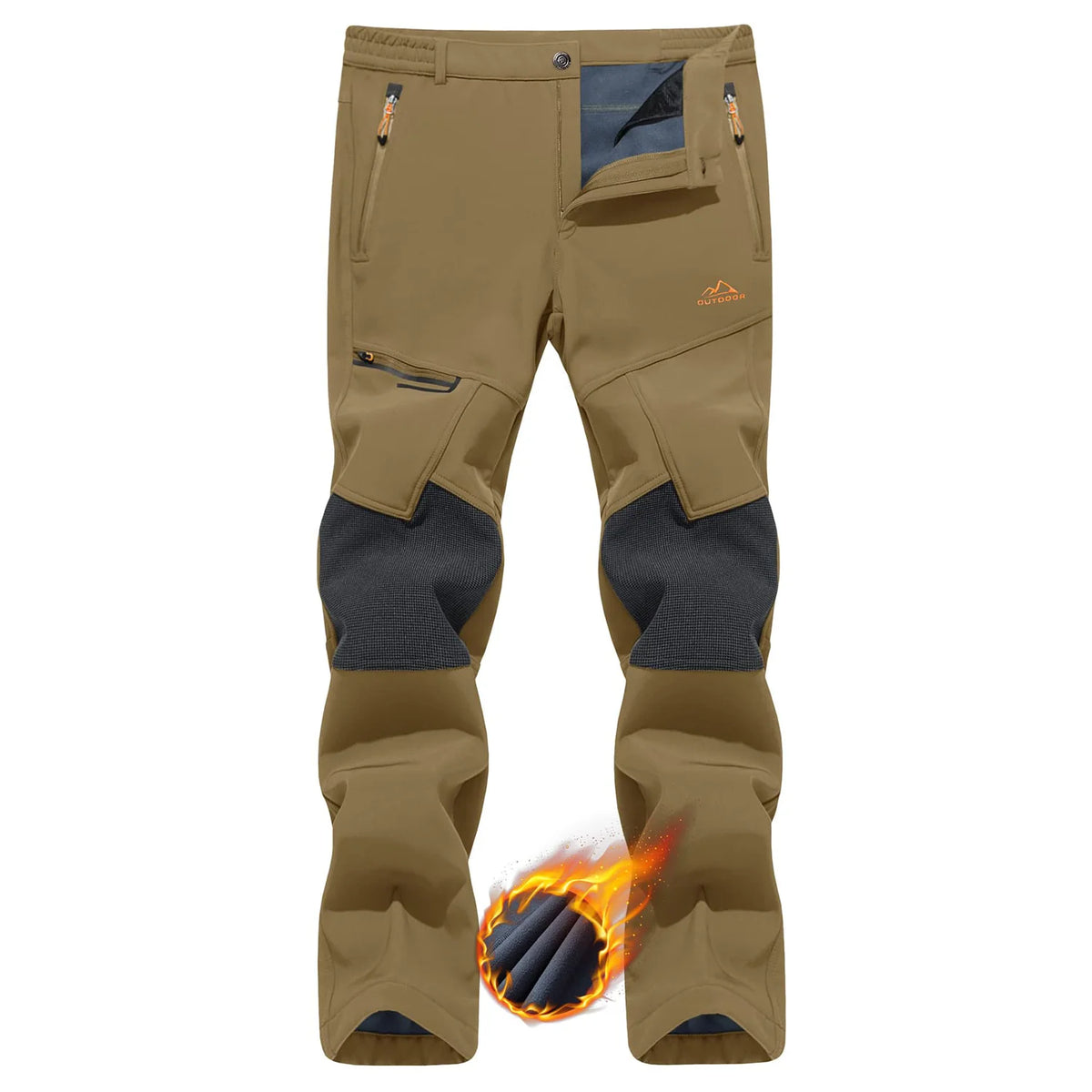 TACVASEN Winter Thicken Fleece Hiking Pants Men Warm Thermal Pants Windproof Outdoor Fishing Camping Mountain Ski Pants Trousers