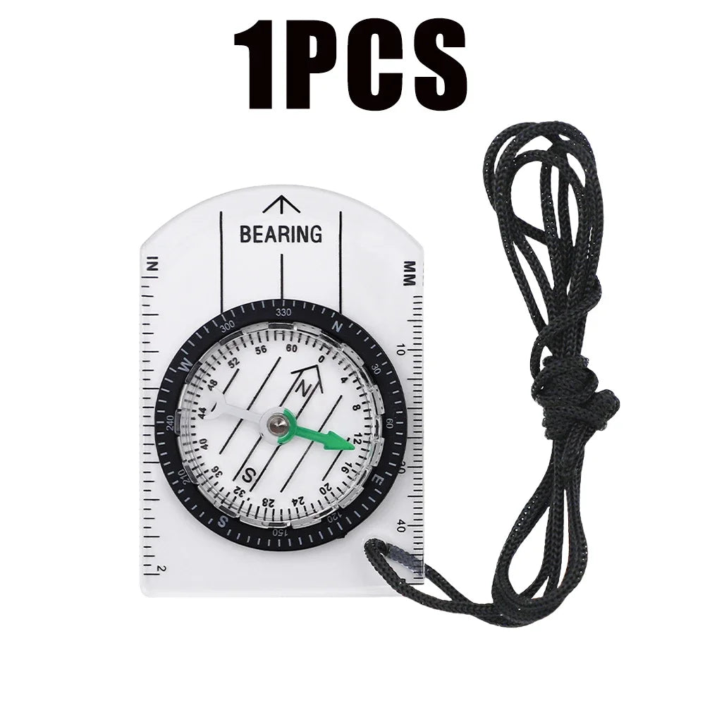 Multifunctional High Precision Transparent Portable Mini Compass Scale with Map Professional Survival Compass Gadget Tools