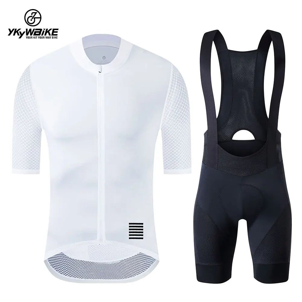 YKYWBIKE Cycling Jersey Set classic MTB Cycling Bib Shorts Kit Reflective Custom Bike Clothes Bicycle Clothing Maillot