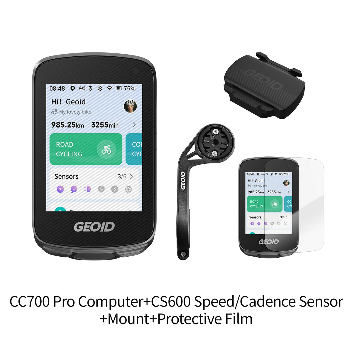 GEOID CC700 Pro Bicycle Computer 2.8-Inch Touchscreen GPS Bike Speedometer Global Map Navigation Cycling Odometer for Strava