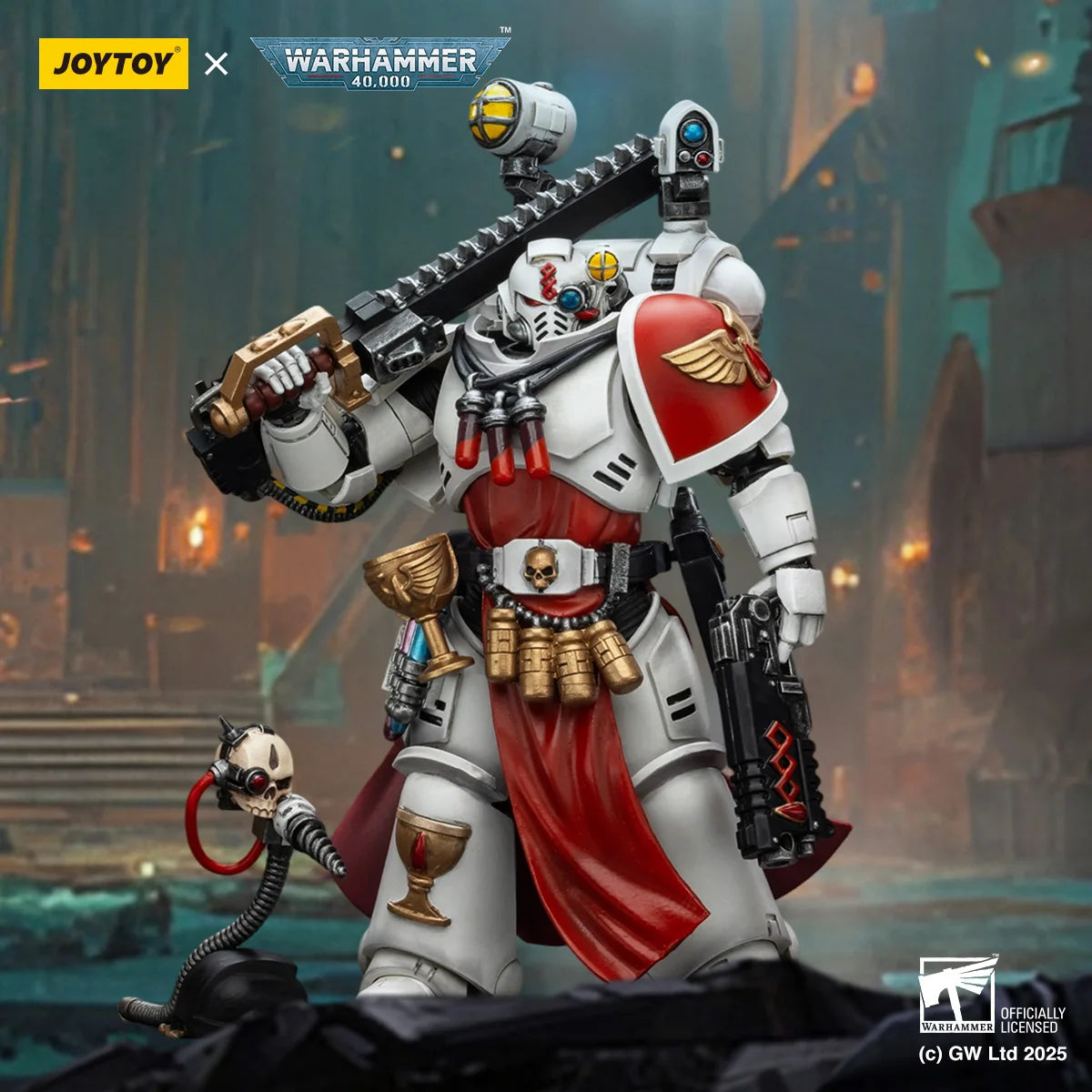 JOYTOY Warhammer 40K Action Figure 1/18 Blood Angels Sanguinary Priest with Heavy bolt pistol, chainsword and narthecium figures Toys