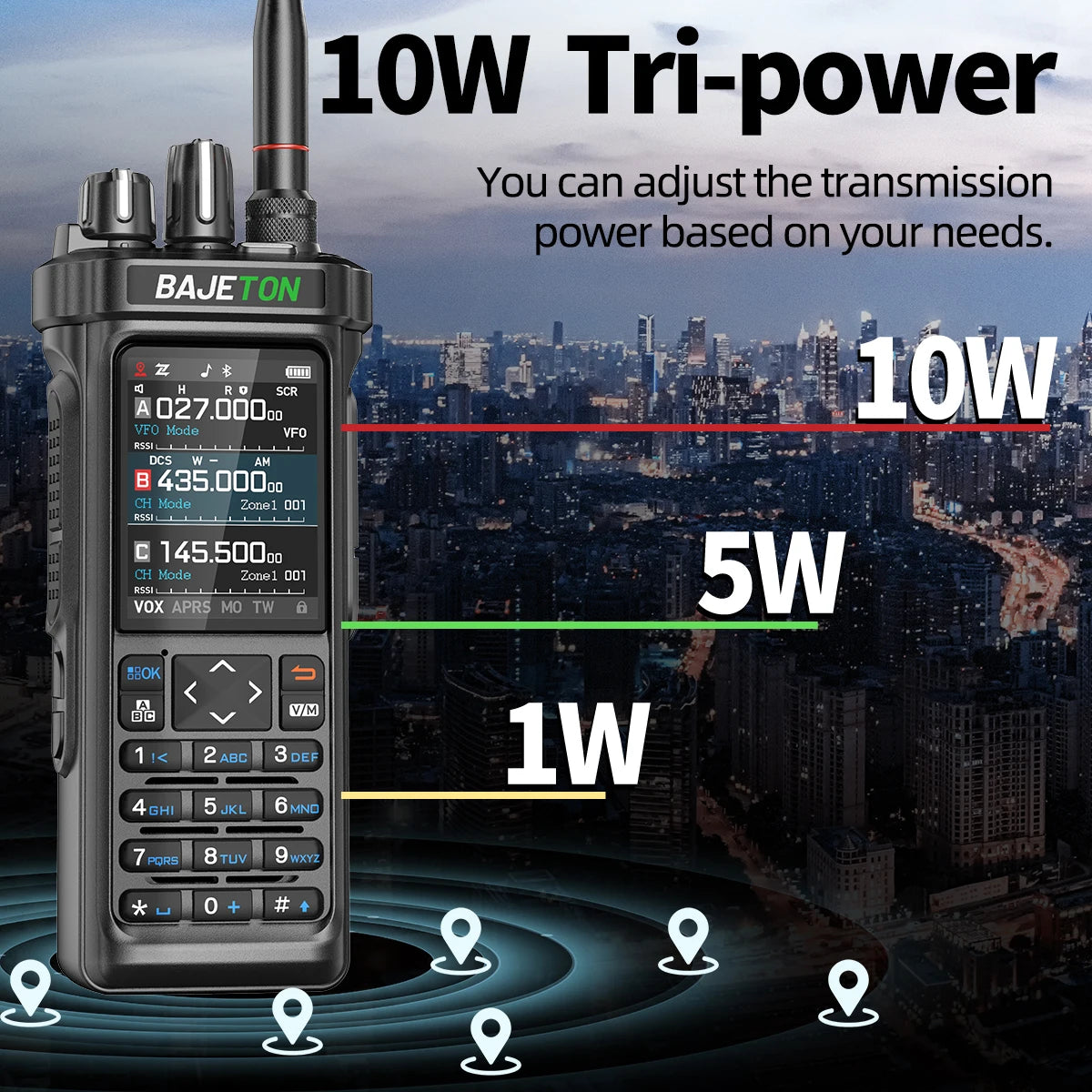 BAJETON BJ-9000 GPS APRS Walkie Talkies 10W CB 27Mhz Receive Bluetooth Programming Long Rang NOAA VOX RT-950 RT-950PRO Ham Radio