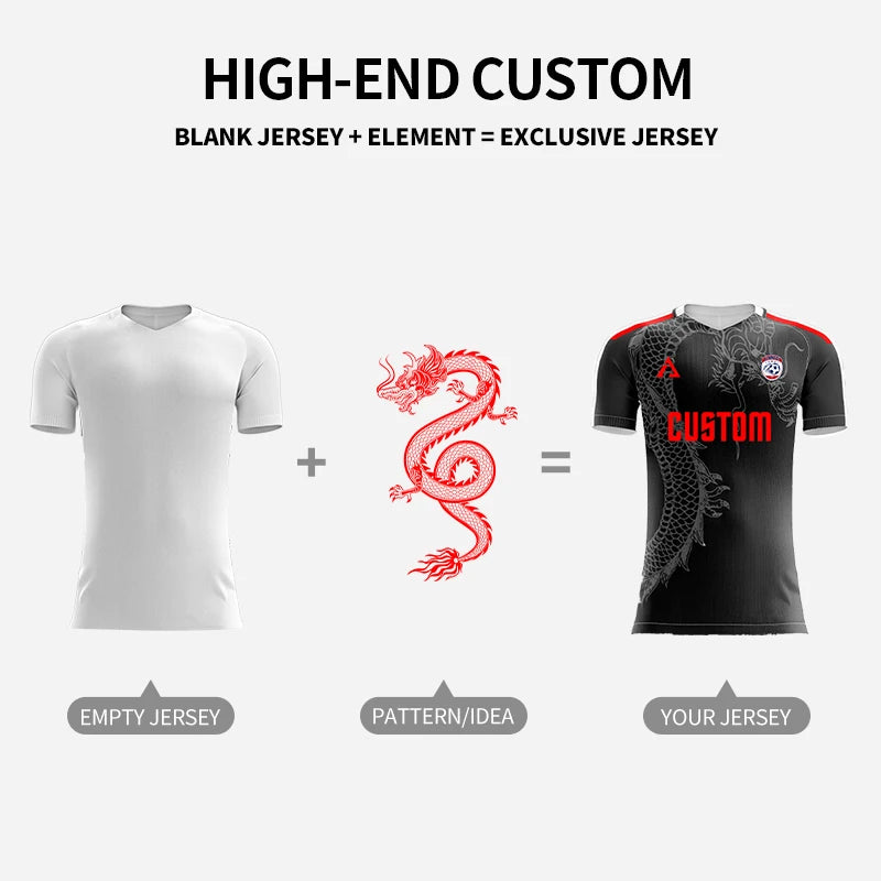 Custom Full Sublimation Player Version Football Jerseys Long Short Sleeve Football Shirt Breathable Training Soccer T Shirt Men