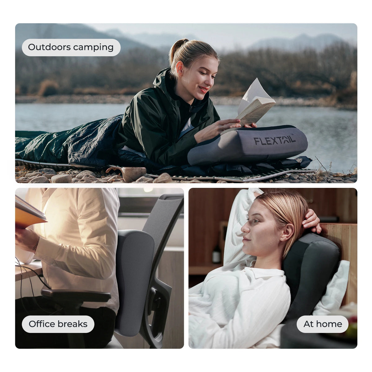FLEXTAIL ZERO PILLOW SE - Inflatable Camping Pillow, Ergonomic Pillow for Travel and Home, Lightweight and Washable