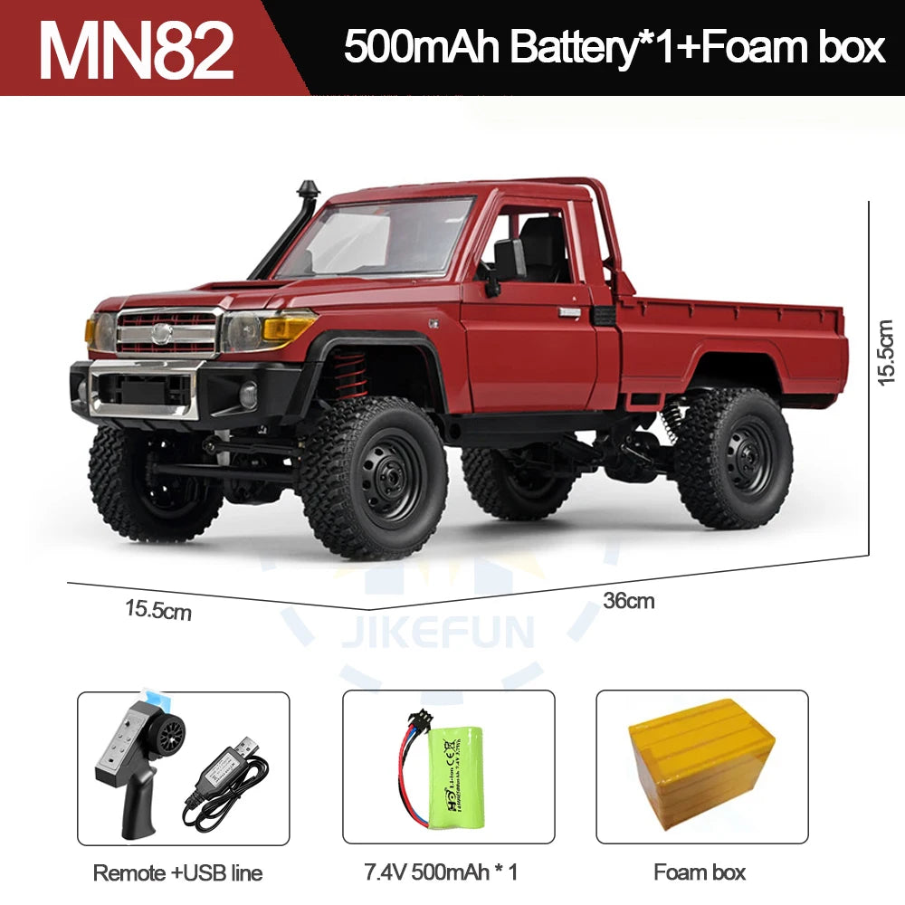 1:12 MN Model MN82 RC Car 2.4G RTR Version 4WD 280 Motor Proportional Off-Road Remote Control Crawler Toys For Boys Gifts