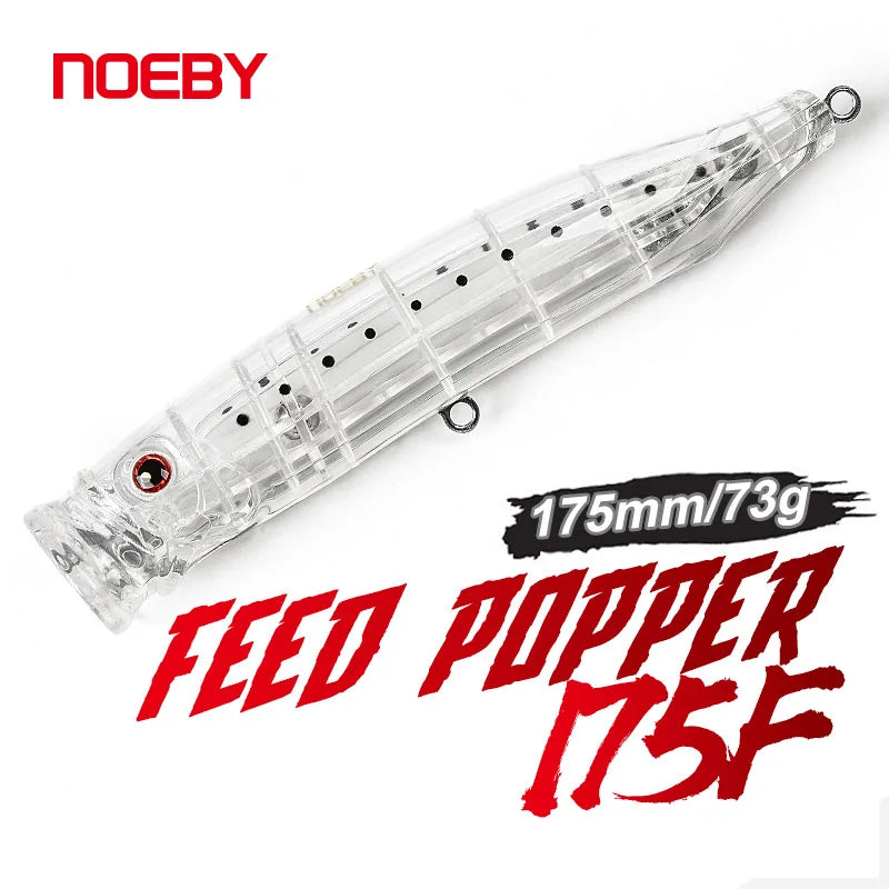 NOEBY Popper Fishing Lure 175mm 73g Topwater Feed Spinning Popper Wobbler Artificial Hard Bait Tuna Amberjack Fishing Lures