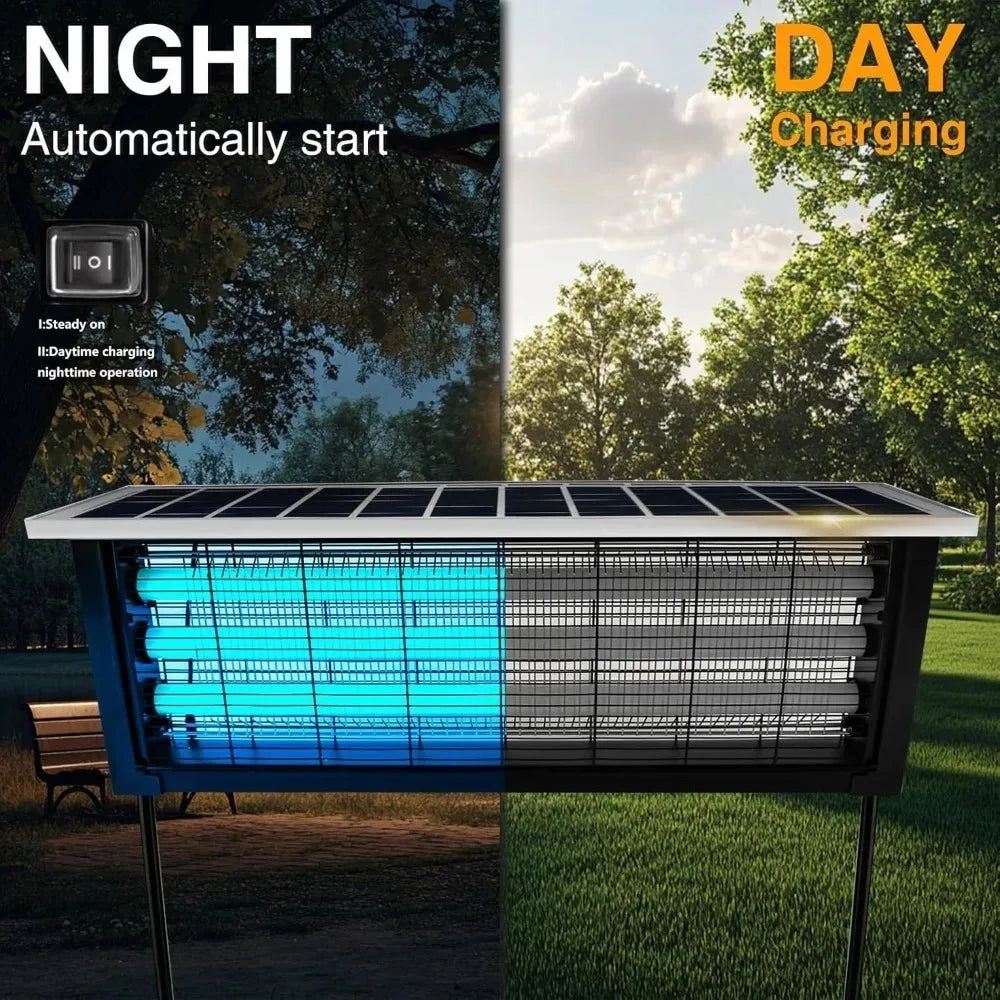 Powerful Large Solar Bug Zapper Outdoor Rechargeable Mosquito Zapper with High Powered, Waterproof Solar Bug Zapper for Patio