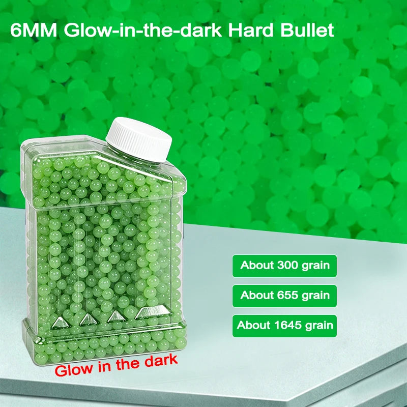 2O--Fluorescent 6mm Airsoft BBs Bullets 0.12g BB Strikeball Rifle Gun Plastic BB Balls Glow in the Dark BB Pellets