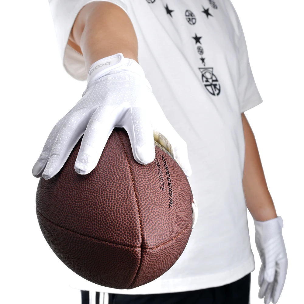 Outdoor Sports American Rugby Gloves Hand Protection, Magic Tape Adhesive Buckle Competition Training Gloves Four Season S252256