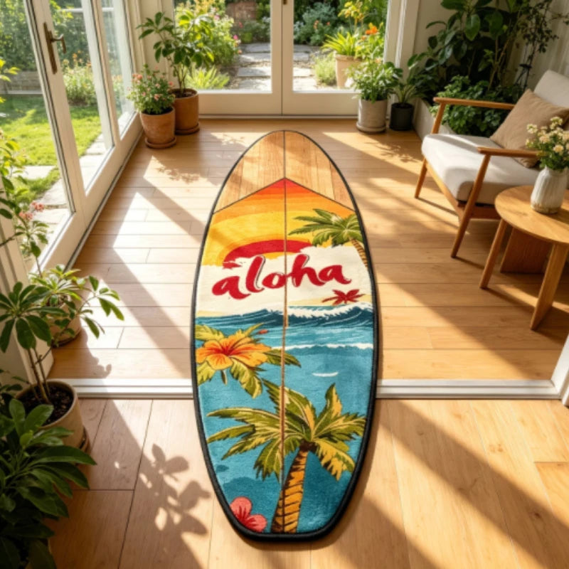 Surfboard Shape Bedside Floor Mat Creativity Carpets for Living Room Thick Plush Bedroom Decor Carpet Fluffy Soft Cloakroom Rug