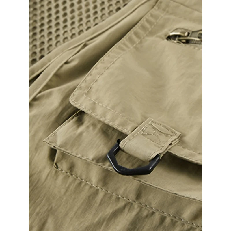 Men's Work Vest With Multiple Pockets Design Men's Basketball Suit Sleeveless Vest Outdoor Fishing Work Clothes Men's Top For Me