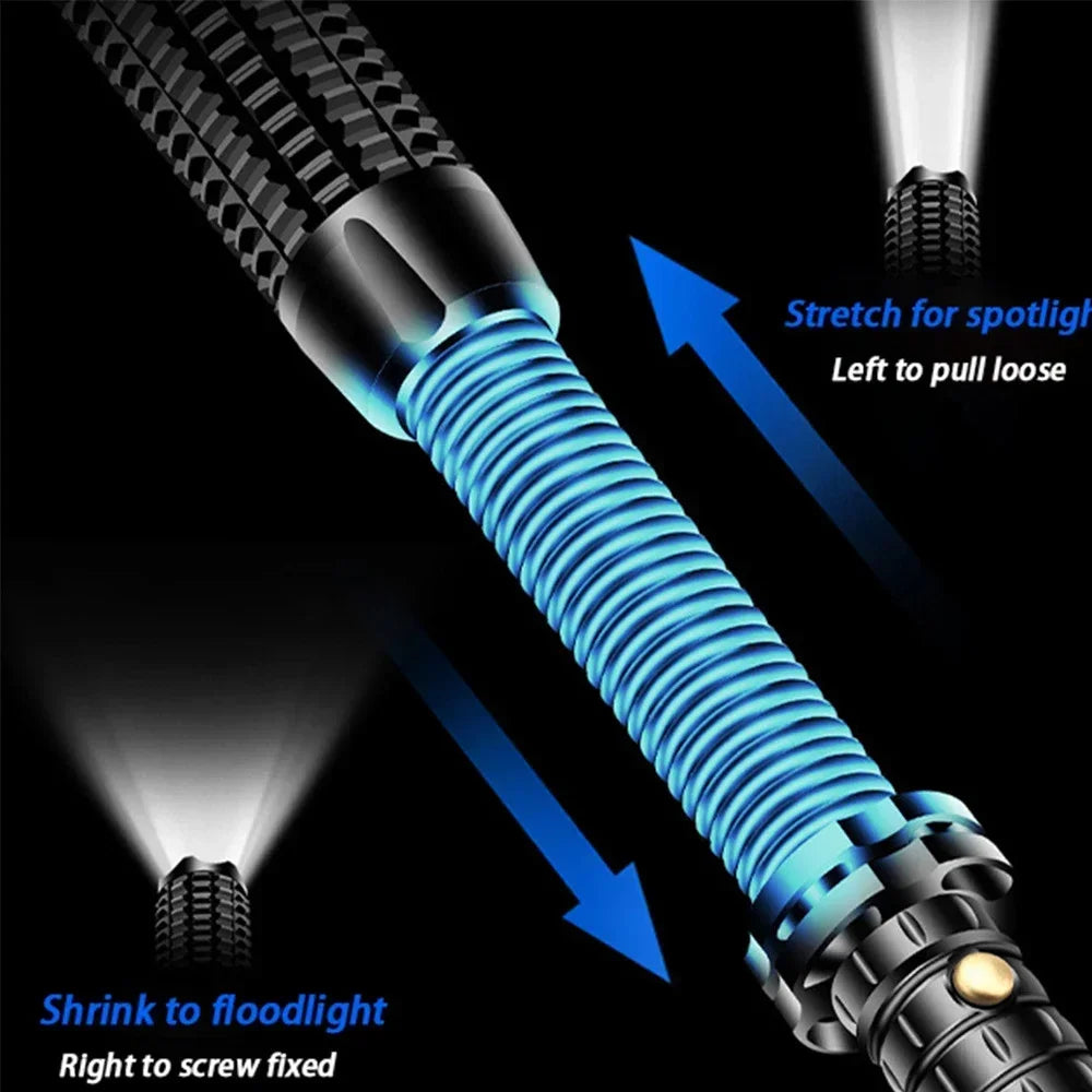 Zoomable Super Bright Self Defense Mace Light Tactical Baseball Bat LED Flashlight AluminumAlloy Focusable Baton Emergency Torch