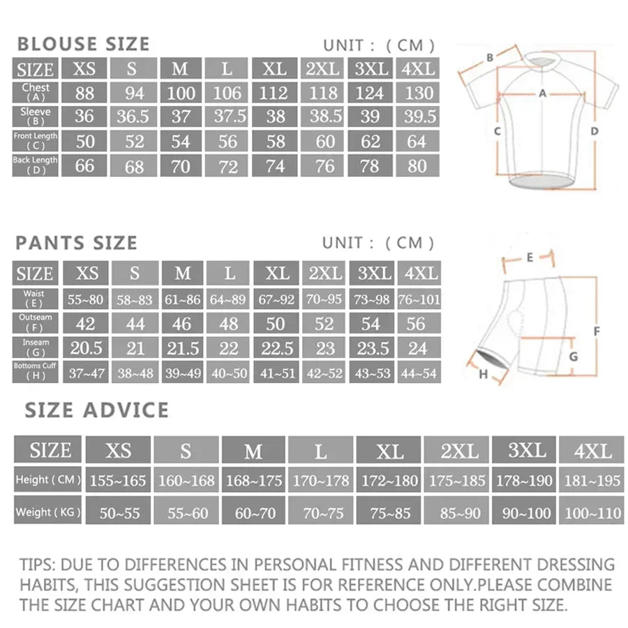 2026 New Pro Team Cycling Jersey Set Men's Summer Bike Mountain Uniform Ropa Ciclismo Maillot Hombre Bicycle Clothing Suit