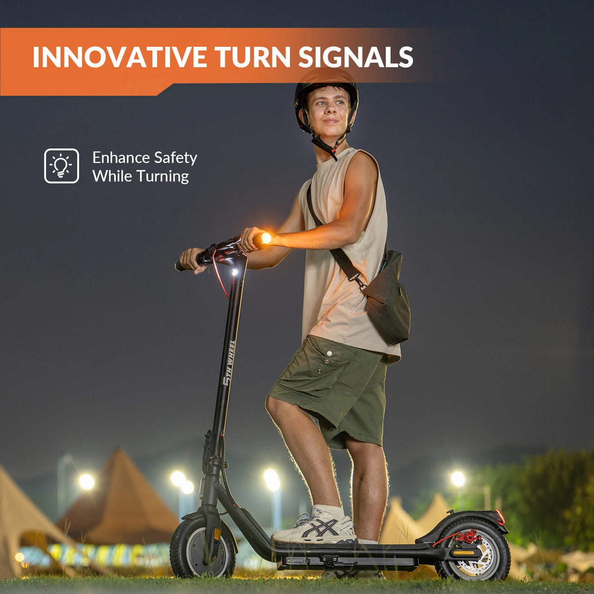 5TH WHEEL Electric Scooter, 350W Motor, 30km Range, 10*2.125" Solid Tires, Dual Brake, 25km/h, 36V 7.5AH, Foldable Commuter E-Scooter