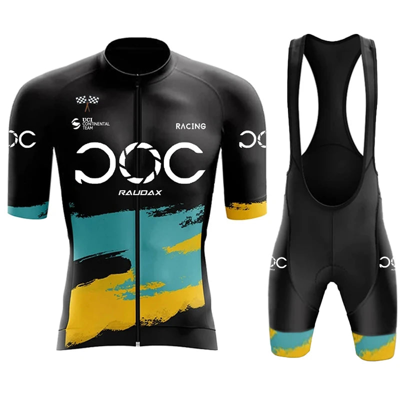 2025 RAUDAX New Men's Cycling Set Road Bicycle Breathable Cycling Suit Bib Shorts Cycling Set Summer Cycling Team Training Suit
