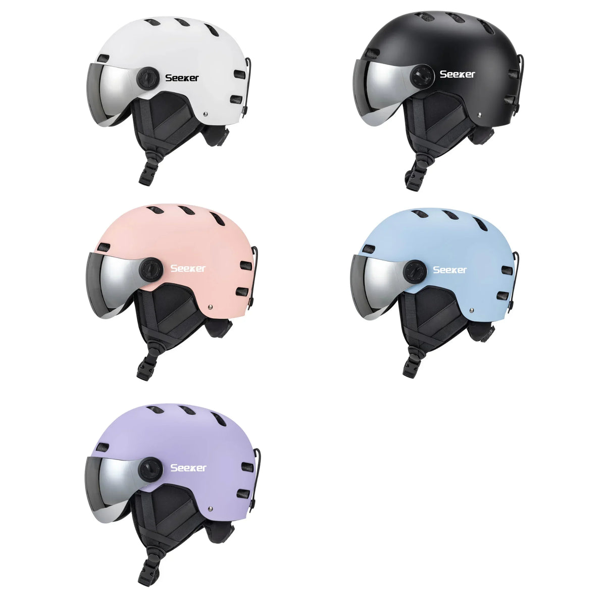 Seeker Ski Helmet with Goggles Winter Snow Helmet Outdoor Sports Alpine Skiing Skating Helmet Adult Men's and Women's Ski Helmet