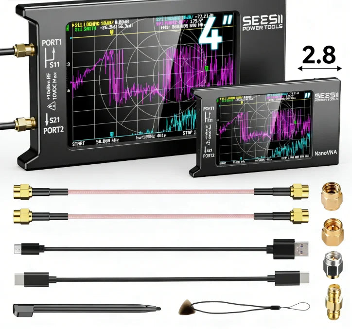NanoVNA-H NanoVNA-H4 Vector Network Analyzer 10KHz-1.5GHz MF HF VHF UHF Antenna Analyzer Antenna Tuner Nano VNA SWR Phase Delay
