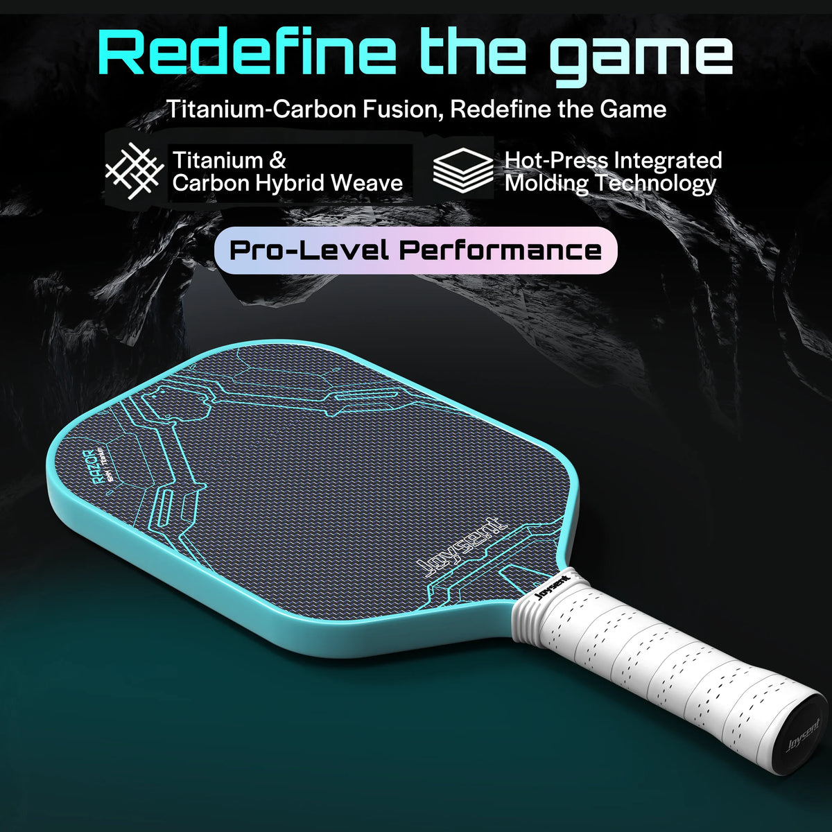Joysent Pickleball Paddle Titanium Carbon Fiber Weave Surface Pickleball Racket For Spin&Control 16mm PMI Gen4 Core Thermoformed