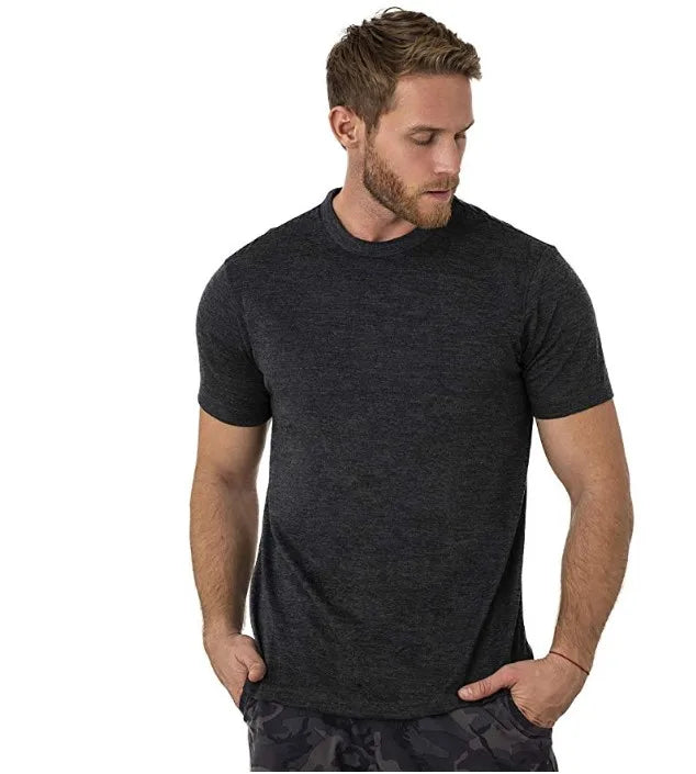 100% Superfine Merino Wool T Shirt Mens Base Layer Shirt Merino Wool Wicking Breathable Quick Dry Anti-Odor +Merino Wool Socks