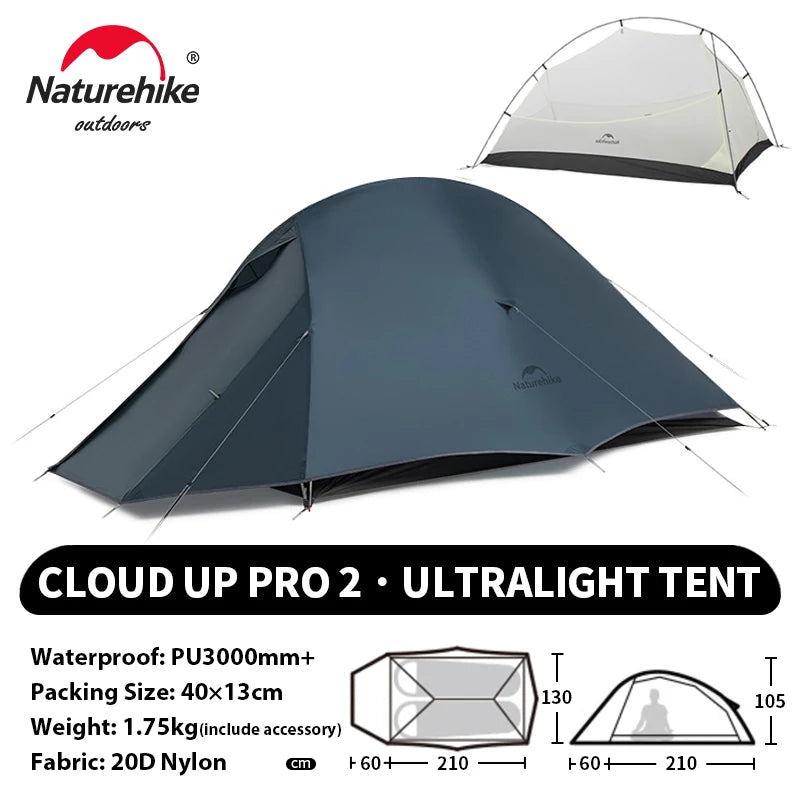 Naturehike Cloud Up 1 2 3 Person Camping Tent Ultralight Waterproof Trekking Tents Hiking Backpacking Shelter Tent Travel Tent
