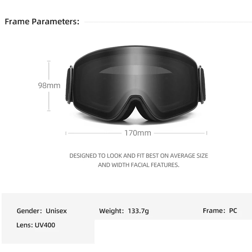OMEKOL BRAND Double Layers Anti-fog Ski Goggles Men Women Outdoor Sport Hiking Mask Snow Snowboard Glasses Snowmobile Eyewear